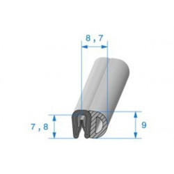 JOINT CLIP ARME +  BOURRELET EPDM DEPORTE - TOLE 1 à 2mm