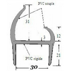 JOINT CONTAINER PVC intérieur 30mm GRIS