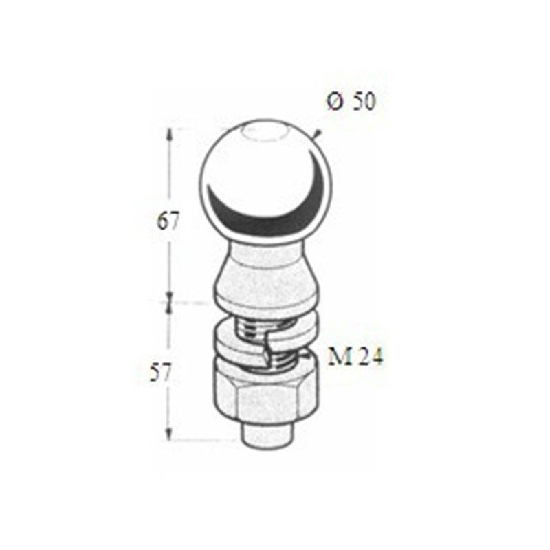 Remorquage rotule droite Flauraud - Diamètre boule 50 mm de Rotule