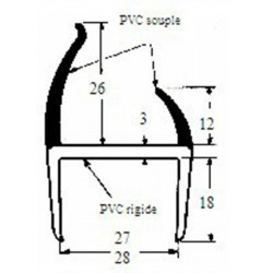 JOINT CONTAINER PVC intérieur 27mm gris/noir