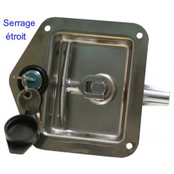 SERRURE INOX REGLABLE SERRAGE ETROIT  Fermeture à clé - Poignée rabattable - Vendu sans joint 0610079