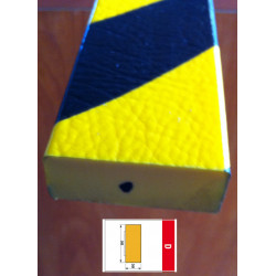 PROTECTION PLATE  NOIR-JAUNE profil flexible adhésif 1 Métre CODE D POLYURETANE 50X20mm